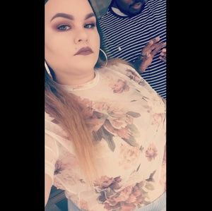 Plus Sheer Floral Crop Top